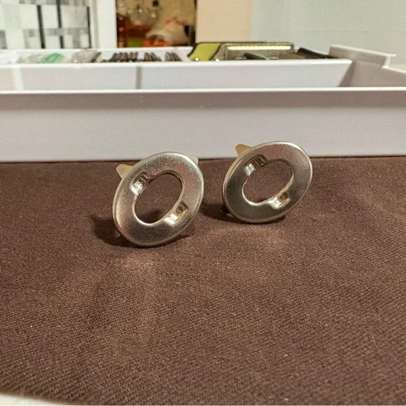 2 pieces NICKEL Vintage Coach Turnlock Faces Replacement Parts Hardware - Picture 10 of 10